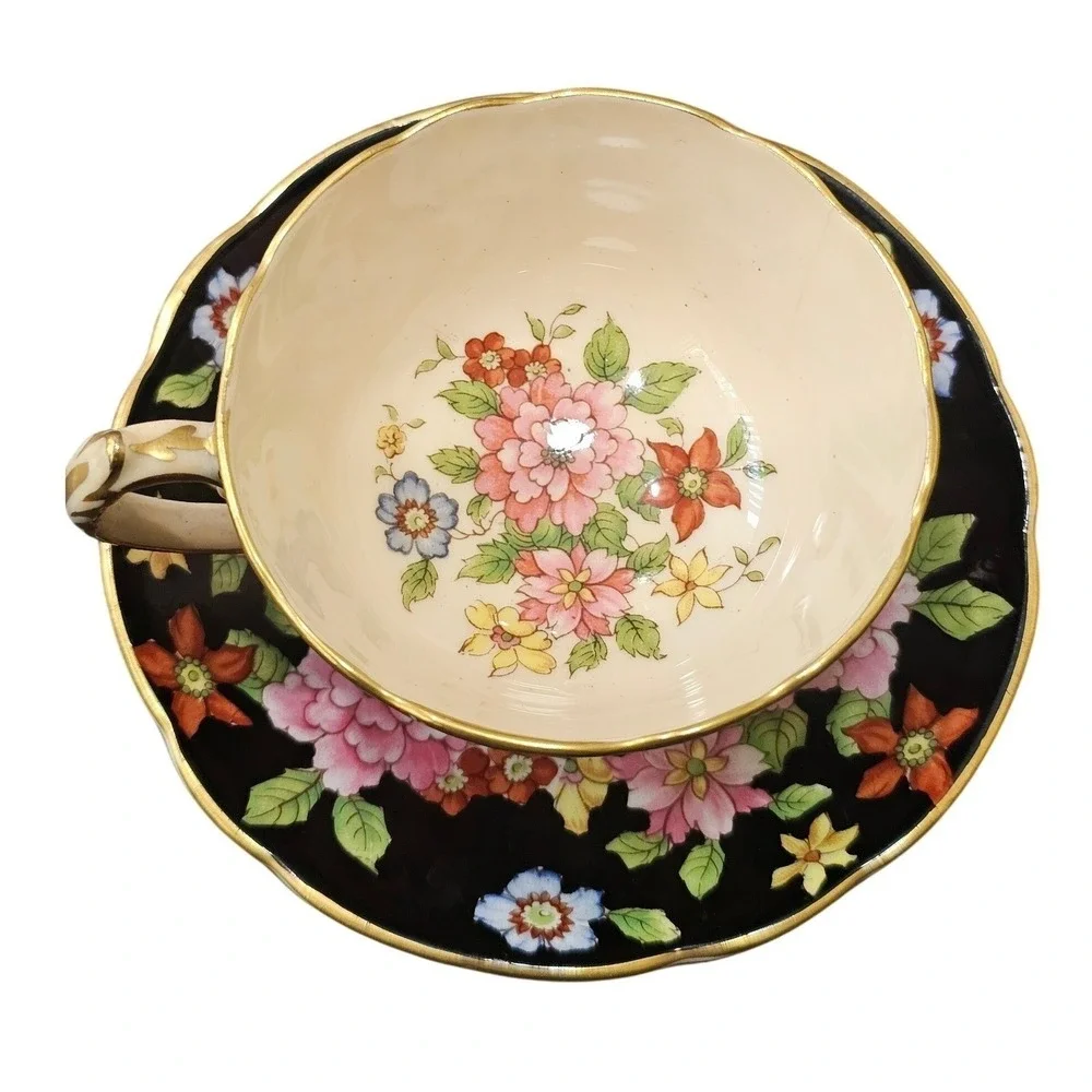 Vintage Paragon Chintz Teacup Saucer Set Floral Fine Bone China Made in England